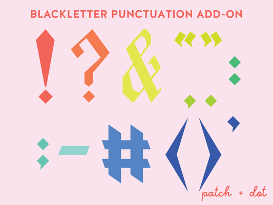 Blackletter Punctuation FPP Quilt Block Pattern - PDF