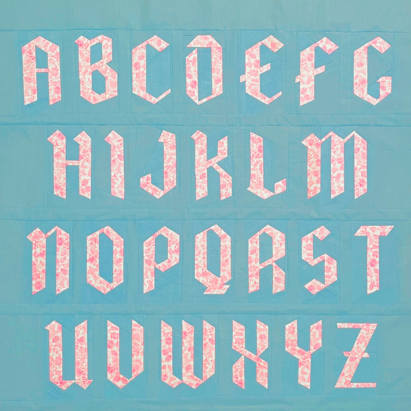 Blackletter Uppercase FPP Alphabet Quilt Pattern - PDF