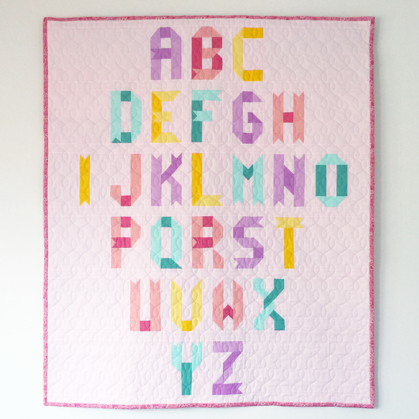 Blackletter & Ribbon Alphabet Quilt Pattern Bundle – Uppercase, Lowercase & Ribbon Letters – FPP PDF
