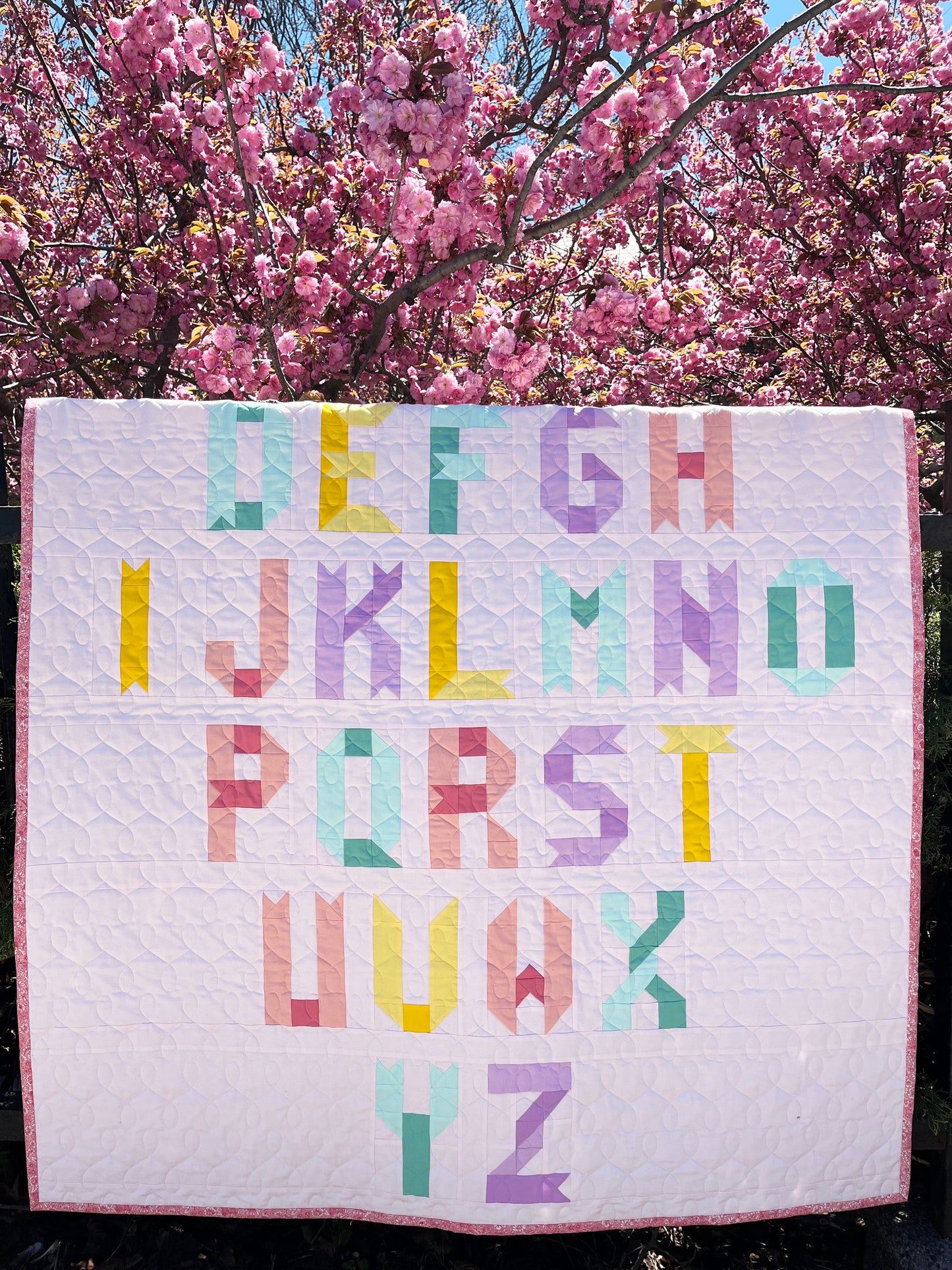 Ribbon Letters Alphabet Quilt Pattern - PDF