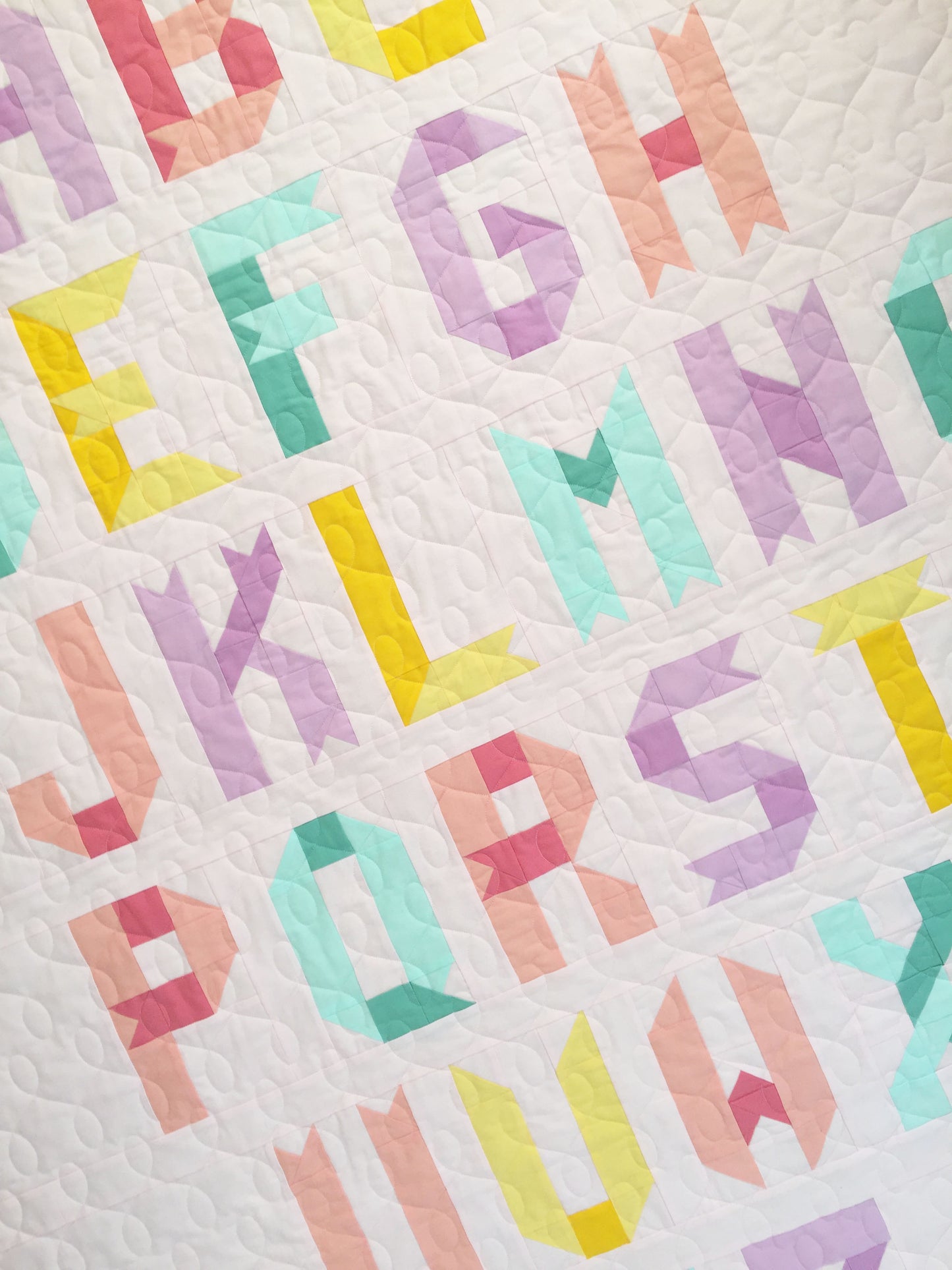 Blackletter & Ribbon Alphabet Quilt Pattern Bundle – Uppercase, Lowercase & Ribbon Letters – FPP PDF