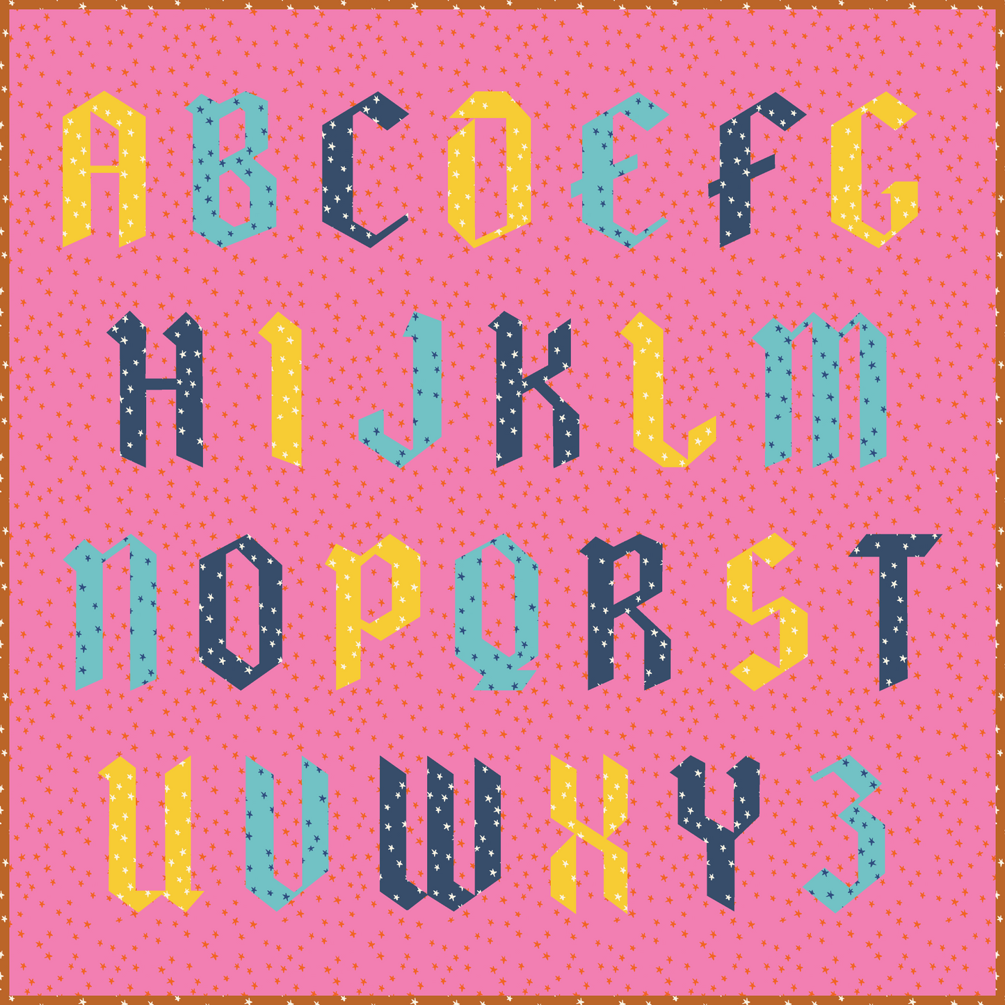 Blackletter & Varsity Alphabet Quilt Pattern Bundle – Uppercase, Lowercase & Varsity Letters – FPP PDF