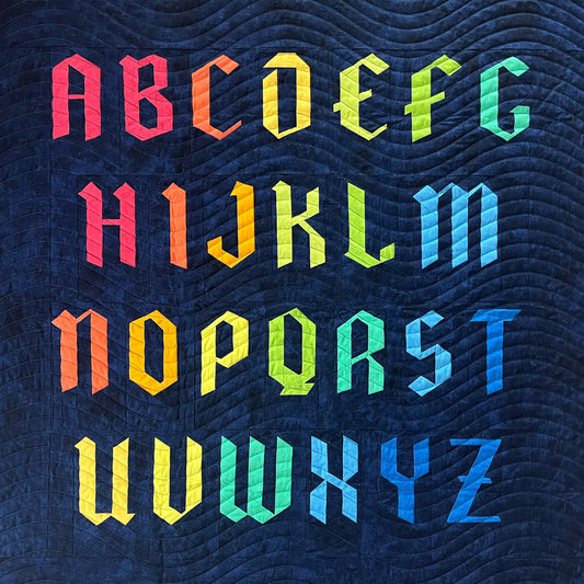 Blackletter Uppercase FPP Alphabet Quilt Pattern - PDF