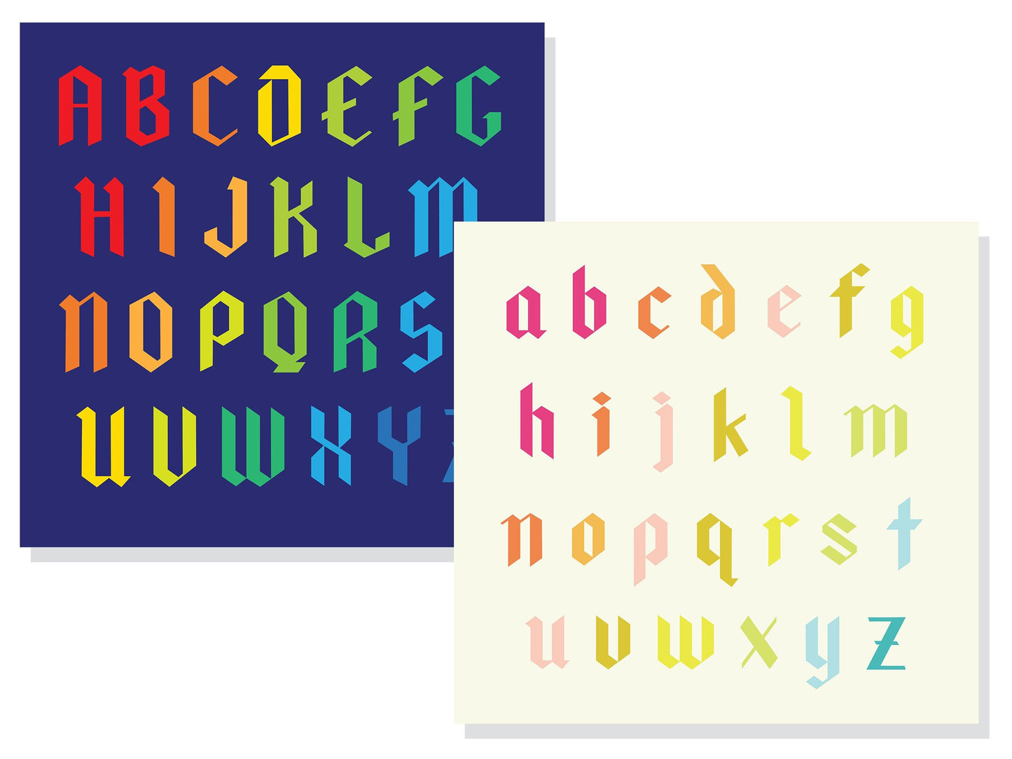 FPP Alphabet Blackletter Quilt Pattern Uppercase + Lowercase - PDF