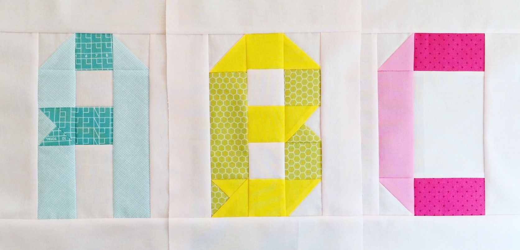 Alphabet Quilt Blocks Ribbon Letter Edition Patch Dot