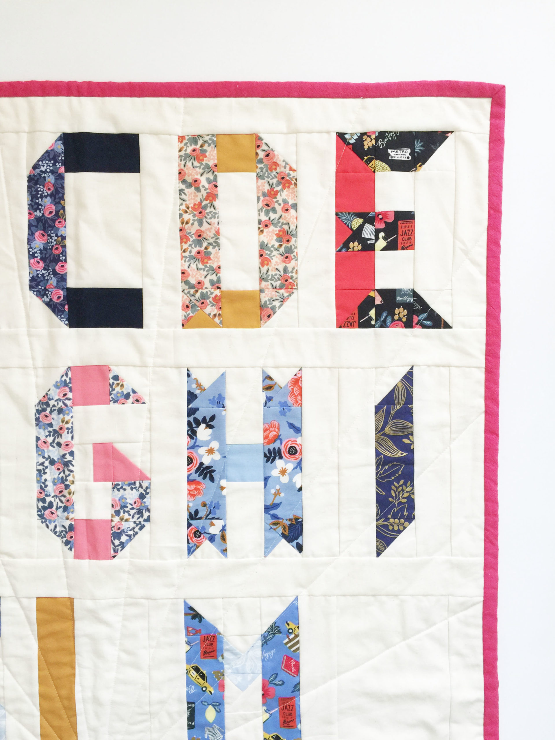 Alphabet Quilt Blocks Ribbon Letter Edition Patch Dot