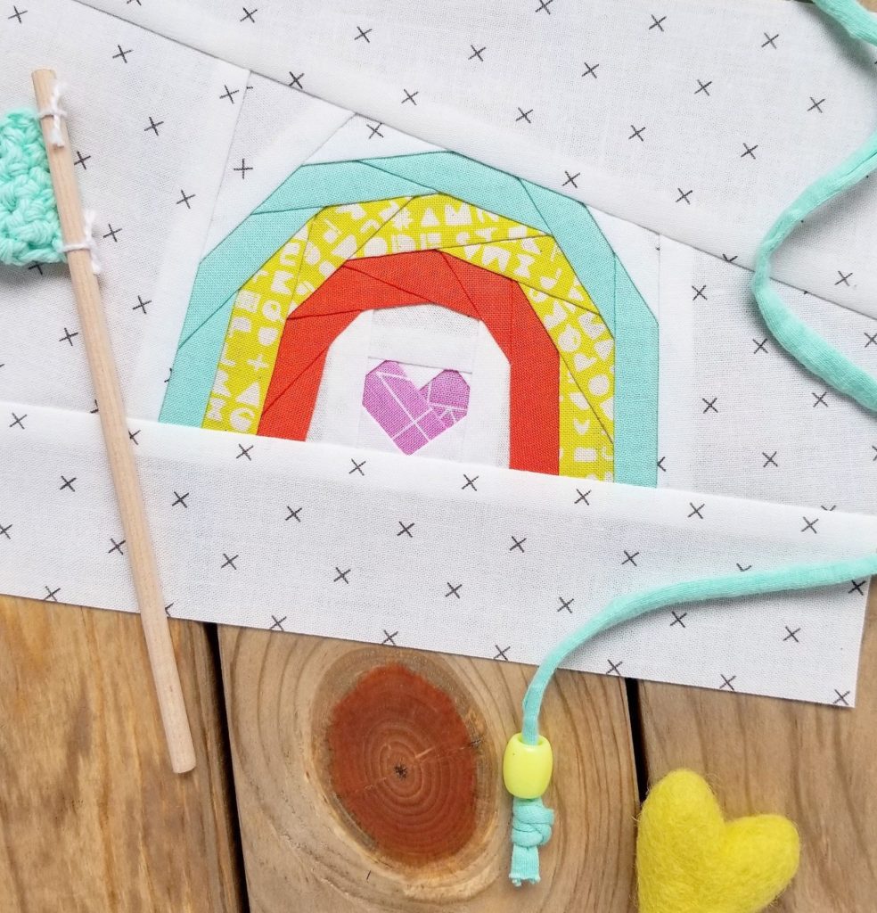 Rainbow Heart Paper Piecing Pattern by Quilty Pie