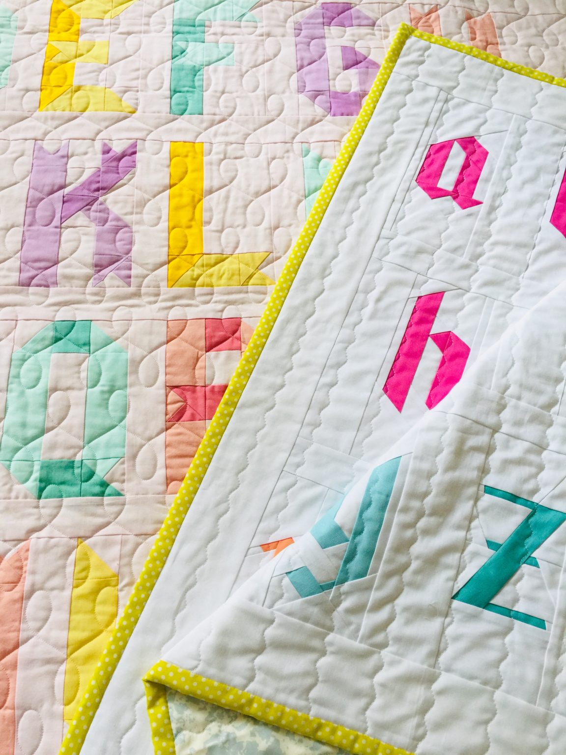 Uppercase FPP alphabet quilt blocks Patch + Dot