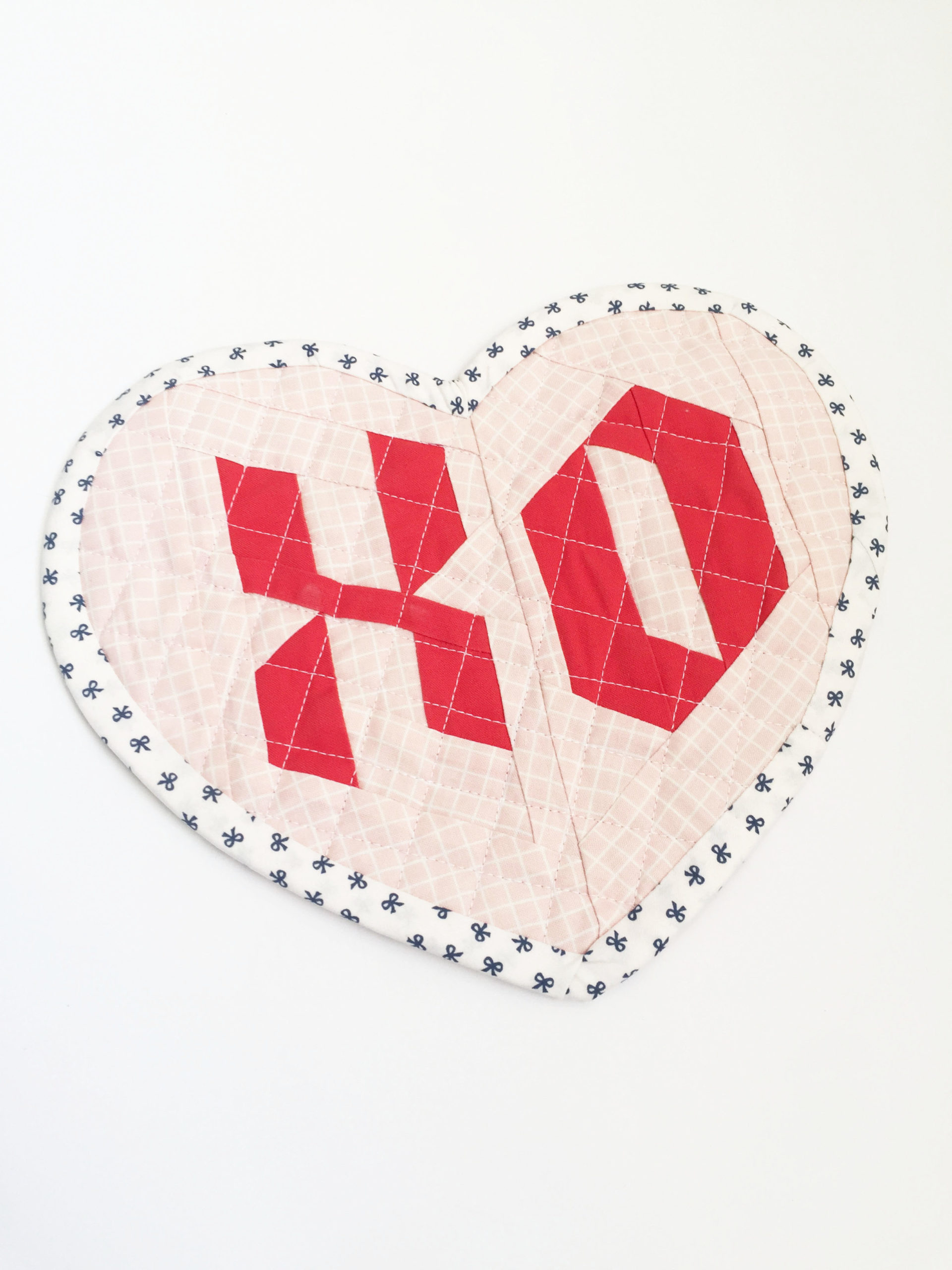 heart shaped quilted potholder