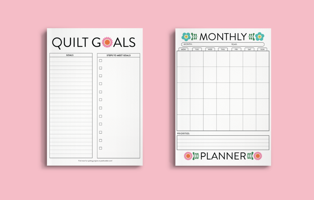 Printable quilt project planning sheets