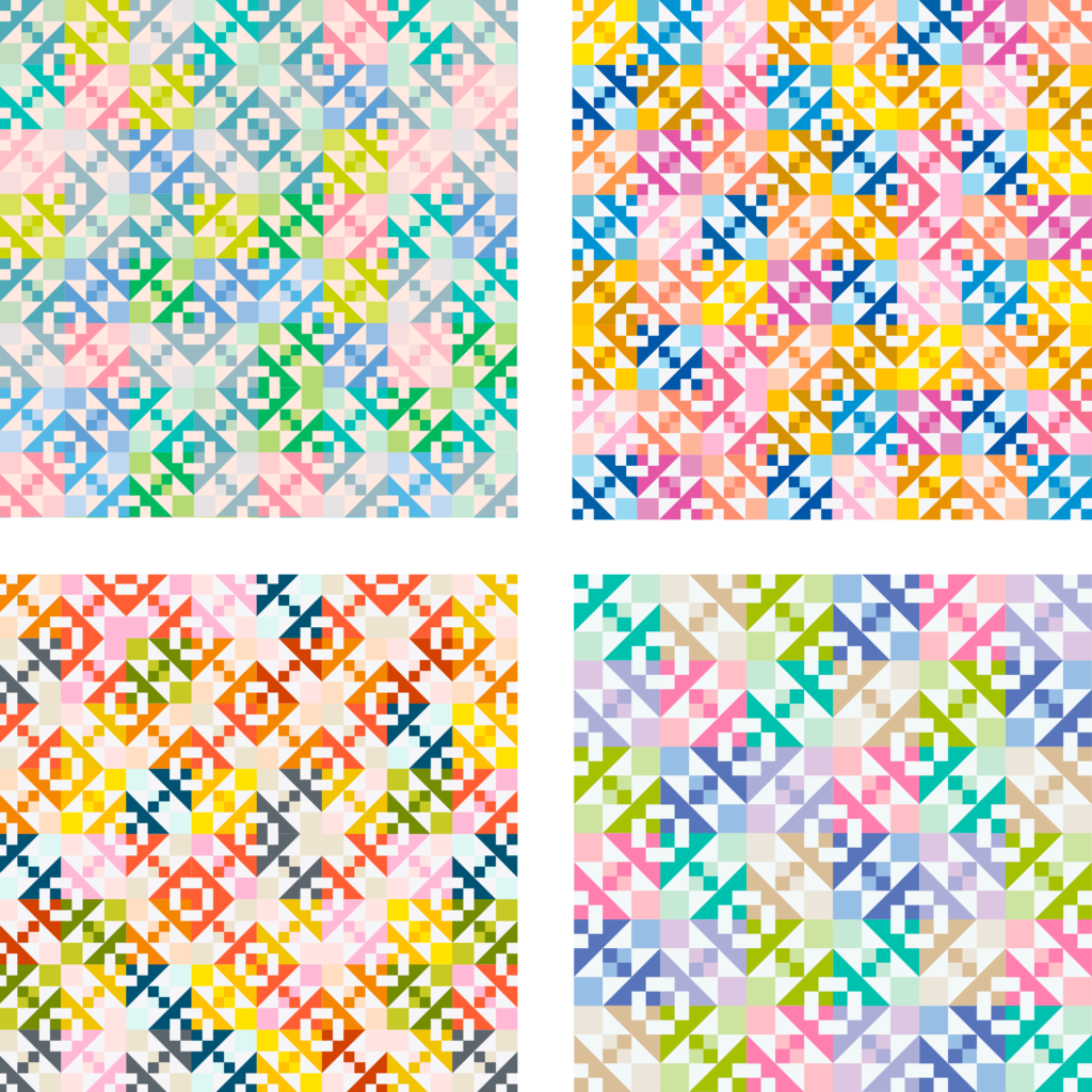 Sugarcubes Quilt color schemes